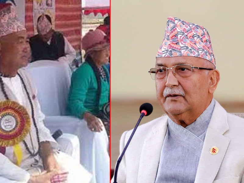 किराँत धर्मगुरु आत्मानन्द भेट्न लारुम्बा जाँदै ओली, 'आशीर्वाद लिने' कार्यक्रम